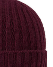 Load image into Gallery viewer, N.Peal Unisex Chunky Ribbed Cashmere Hat Bordeaux Red
