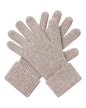 Load image into Gallery viewer, N.Peal Men's Ribbed Cashmere Gloves Basilica Beige Brown Marl
