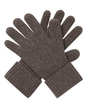 Load image into Gallery viewer, N.Peal Men's Ribbed Cashmere Gloves Otter Brown
