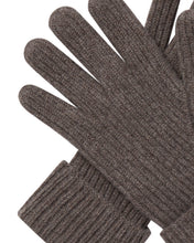 Load image into Gallery viewer, N.Peal Men's Ribbed Cashmere Gloves Otter Brown
