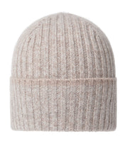 Load image into Gallery viewer, N.Peal Unisex Chunky Rib Contrast Cashmere Hat Basilica Beige Brown
