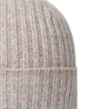 Load image into Gallery viewer, N.Peal Unisex Chunky Rib Contrast Cashmere Hat Basilica Beige Brown
