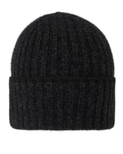 Load image into Gallery viewer, N.Peal Unisex Chunky Rib Contrast Cashmere Hat Charcoal Grey Melange
