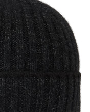 Load image into Gallery viewer, N.Peal Unisex Chunky Rib Contrast Cashmere Hat Charcoal Grey Melange
