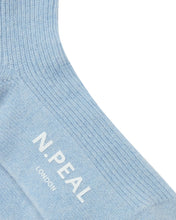 Load image into Gallery viewer, N.Peal Unisex Cashmere Rib Bed Socks Sea Mist Blue
