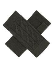 Load image into Gallery viewer, N.Peal Women's Cable Fingerless Cashmere Gloves Arabica Khaki Green
