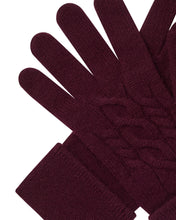 Load image into Gallery viewer, N.Peal Women's Cable Cashmere Gloves Bordeaux Red
