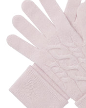 Load image into Gallery viewer, N.Peal Women's Cable Cashmere Gloves Chalk Pink

