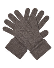 Load image into Gallery viewer, N.Peal Women's Cable Cashmere Gloves Otter Brown
