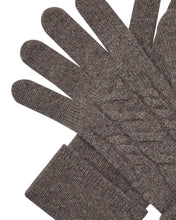 Load image into Gallery viewer, N.Peal Women's Cable Cashmere Gloves Otter Brown
