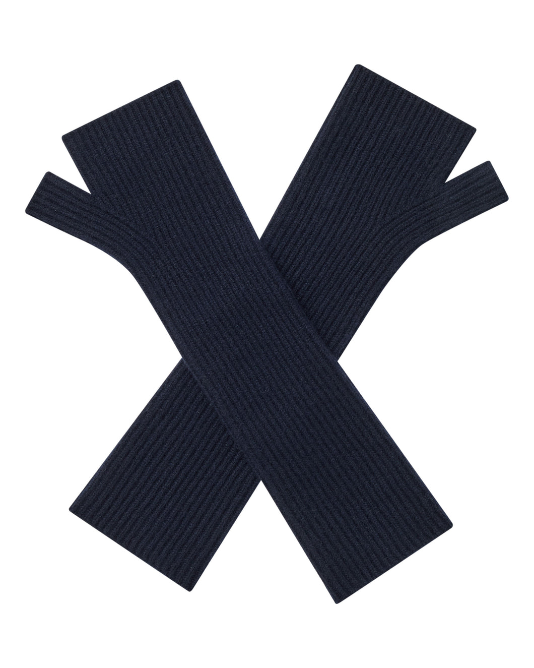Women's Long Cashmere Wristwarmers Navy