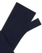 Load image into Gallery viewer, N.Peal Women's Long Cashmere Wristwarmers Navy Blue
