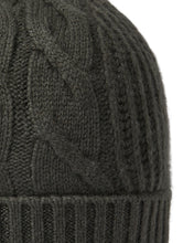 Load image into Gallery viewer, N.Peal Women's Cable Rib Cashmere Hat Arabica Khaki Green
