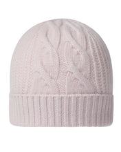 Load image into Gallery viewer, N.Peal Women's Cable Rib Cashmere Hat Chalk Pink
