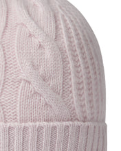 Load image into Gallery viewer, N.Peal Women's Cable Rib Cashmere Hat Chalk Pink
