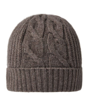 Load image into Gallery viewer, N.Peal Women's Cable Rib Cashmere Hat Otter Brown
