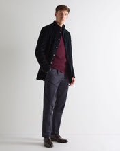 Load image into Gallery viewer, N.Peal Men's Oxford Round Neck Cashmere Jumper Bordeaux Red
