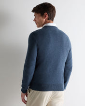 Load image into Gallery viewer, N.Peal Men's Oxford Round Neck Cashmere Jumper Light Denim Blue
