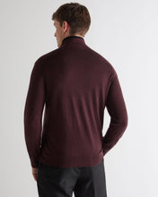 Load image into Gallery viewer, N.Peal Men's Hyde Fine Gauge Cashmere Full Zip Jumper Claret Red
