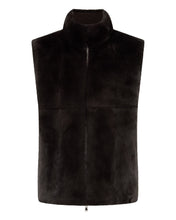 Load image into Gallery viewer, N.Peal Men's Vermont Fur Lined Gilet Chocolate Brown
