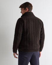 Load image into Gallery viewer, N.Peal Men's Aspen Cashmere Cable Fur Cardigan Chocolate Brown
