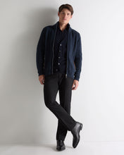 Load image into Gallery viewer, N.Peal Men's Richmond Cable Cashmere Cardigan Indigo Blue
