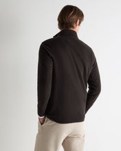 Load image into Gallery viewer, N.Peal Men's Carnaby Half Zip Cashmere Jumper Chocolate Brown
