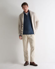 Load image into Gallery viewer, N.Peal Men's Carnaby Half Zip Cashmere Jumper Light Denim Blue
