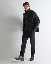 Load image into Gallery viewer, N.Peal Men's Albemarle Cable Half Zip Cashmere Jumper Green Melange
