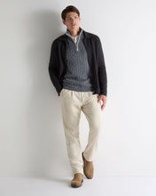 Load image into Gallery viewer, N.Peal Men's Albemarle Cable Half Zip Cashmere Jumper Grey Melange
