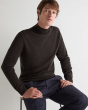 Load image into Gallery viewer, N.Peal Men's Mayfair Turtle Neck Cashmere Jumper Chocolate Brown

