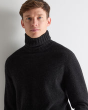 Load image into Gallery viewer, N.Peal Men's Brompton Roll Neck Cashmere Jumper Charcoal Grey Melange
