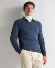 Load image into Gallery viewer, N.Peal Men's Greenwich Cashmere Polo Shirt Light Denim Blue
