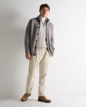 Load image into Gallery viewer, N.Peal Men's Fur Trim Half Zip Cashmere Jumper Nougat Brown Marl
