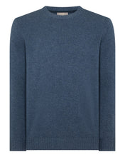 Load image into Gallery viewer, N.Peal Men's Shoreditch Round Neck Cashmere Jumper Light Denim Blue
