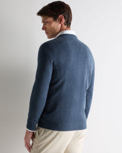 Load image into Gallery viewer, N.Peal Men's Shoreditch Round Neck Cashmere Jumper Light Denim Blue
