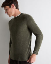 Load image into Gallery viewer, N.Peal Men's Shoreditch Round Neck Cashmere Jumper Moss Green
