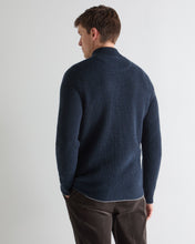 Load image into Gallery viewer, N.Peal Men's Beauchamp Half Button Cashmere Jumper Indigo Blue
