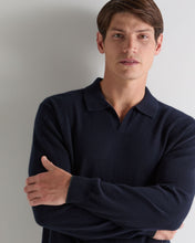 Load image into Gallery viewer, N.Peal Men's Sloane Cashmere Polo Navy Blue
