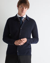 Load image into Gallery viewer, N.Peal Men's Putney Cashmere Polo Shirt Navy Blue
