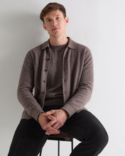 Load image into Gallery viewer, N.Peal Men's Putney Cashmere Polo Shirt Otter Brown
