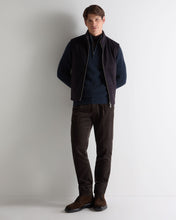 Load image into Gallery viewer, N.Peal Men's Ribbed Half Zip Cashmere Jumper Indigo Blue
