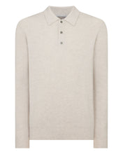 Load image into Gallery viewer, N.Peal Men's Ribbed Cashmere Polo Top Pebble Grey
