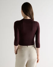Load image into Gallery viewer, N.Peal Women's Darcie Superfine Cashmere Cropped Cardigan Claret Red
