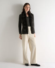 Load image into Gallery viewer, N.Peal Women's Lola Fur Placket Cashmere Gilet Arabica Khaki Green
