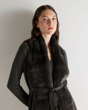 Load image into Gallery viewer, N.Peal Women's Lola Fur Placket Cashmere Gilet Arabica Khaki Green
