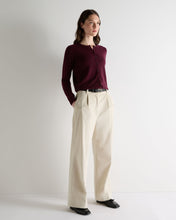 Load image into Gallery viewer, N.Peal Women's Olivia Round Neck Cashmere Cardigan Bordeaux Red
