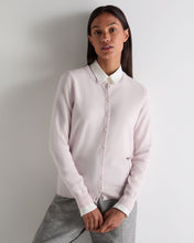 Load image into Gallery viewer, N.Peal Women's Olivia Round Neck Cashmere Cardigan Chalk Pink
