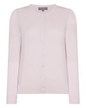 Load image into Gallery viewer, N.Peal Women's Olivia Round Neck Cashmere Cardigan Chalk Pink

