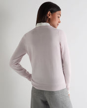 Load image into Gallery viewer, N.Peal Women's Olivia Round Neck Cashmere Cardigan Chalk Pink
